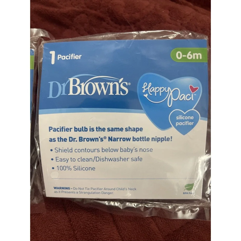 Lot Of 2 NEW Sealed-Dr. Brown's Happy Paci 0-6m BPA Free Silicone‎ Pacifier